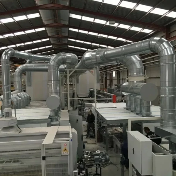 Sistema de aspiración industrial en nave de producción