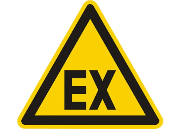Símbolo ATEX EX en triángulo amarillo