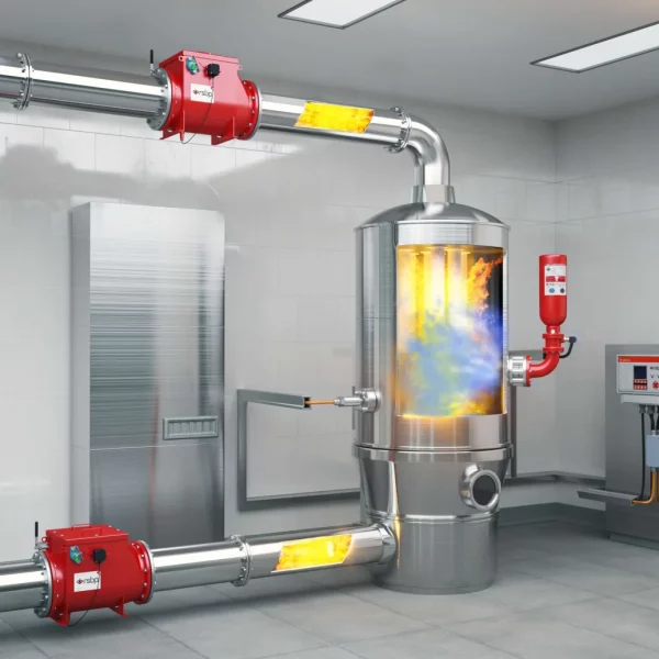 Polvo ATEX acumulado en nave industrial